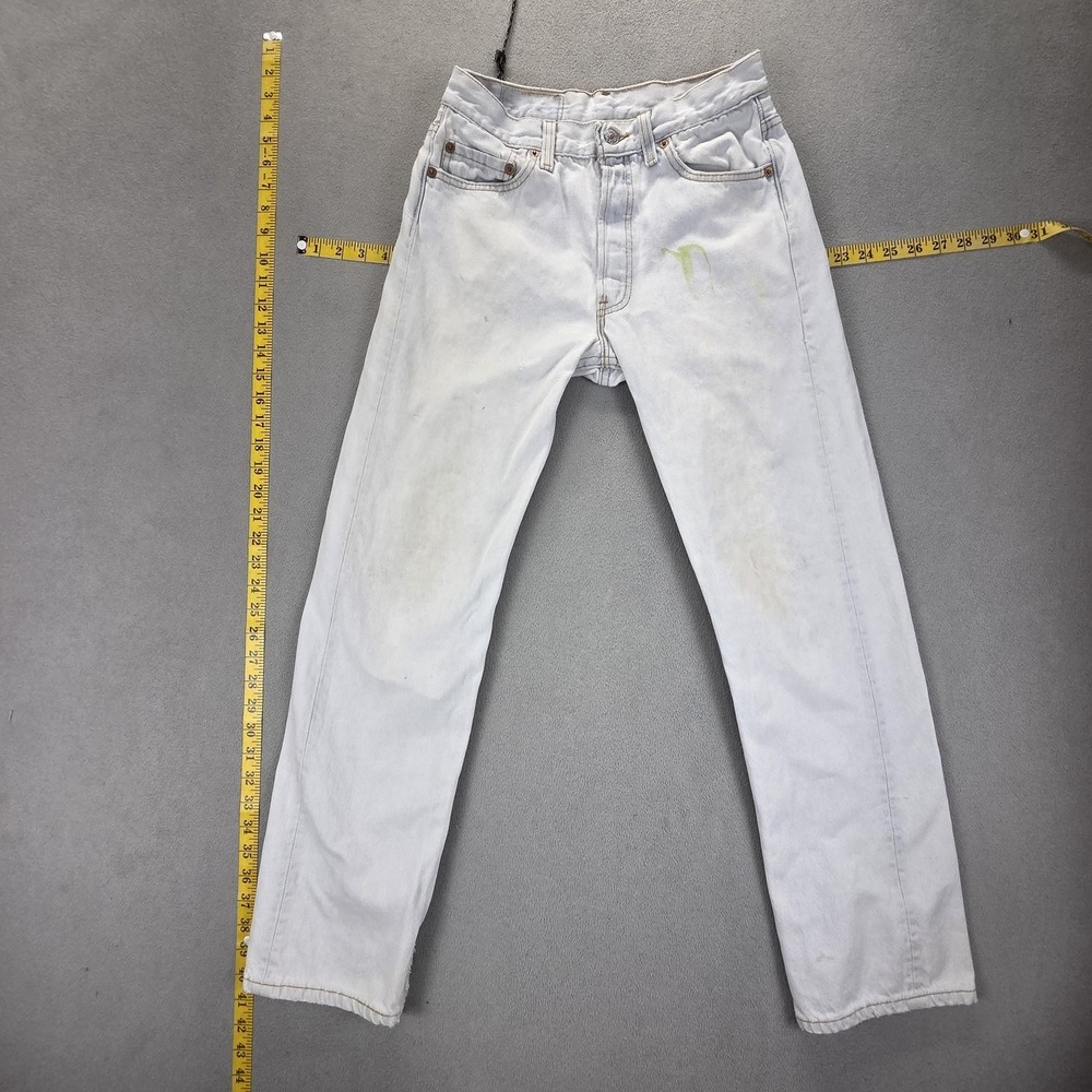 VTG Levis 501 Jeans Mens Blue Light Wash Straight USA Button Fly Fits 25x28
